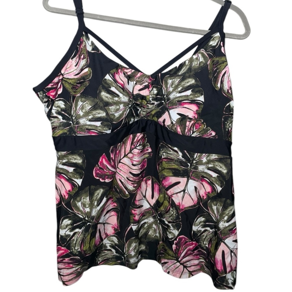 Cactus 3x Tankini Top Beach Summer Swimming Suit Black Pink Swim Tropic Vacation